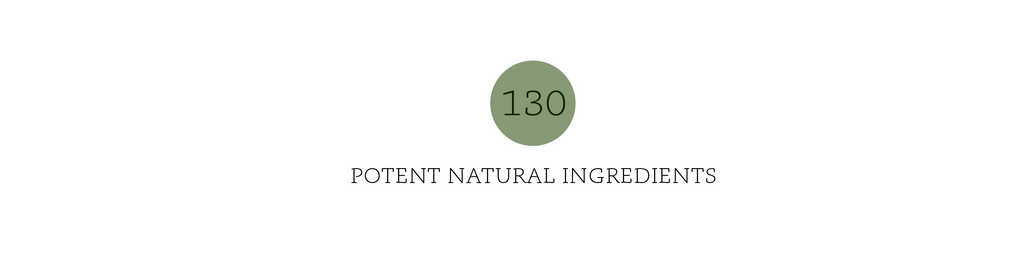  130 potent medicinal plant ingredients used in Vedic Tiger's Glowing Skin Starter Kit. 100% Natural, 100% Pure, 100% Clean Skin Care, Hair Care and Nutritional Supplement Products.